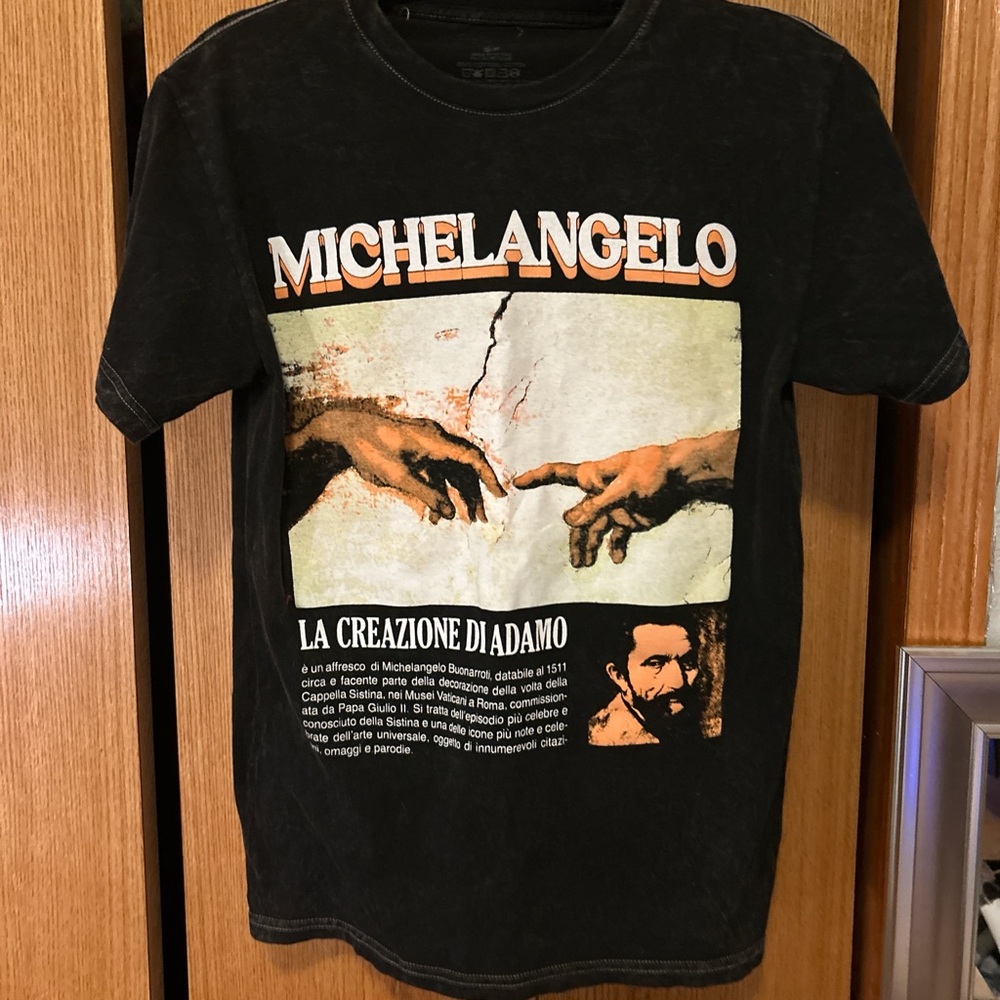 Michelangelo Black Graphic T-Shirt